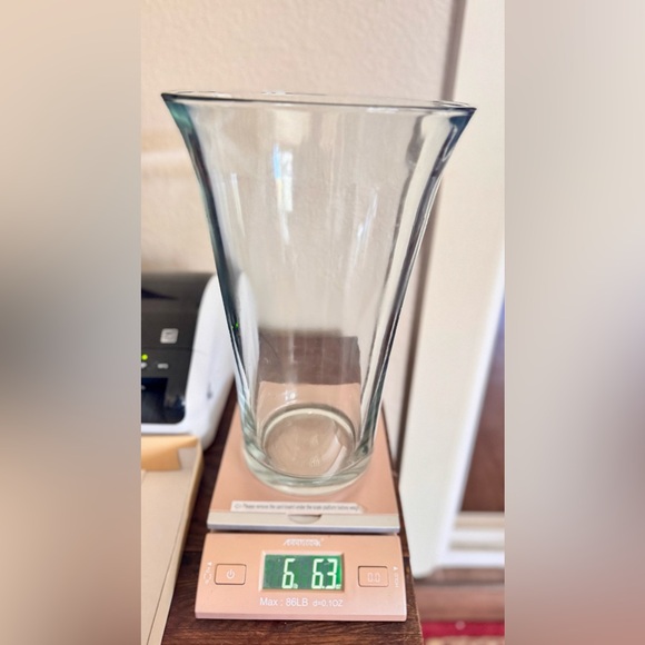 VINTAGE 12” Thick & HEAVY Solid Glass Fluted Vase - 7 LBS!! - Picture 14 of 14